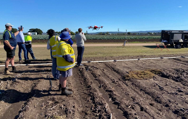 Drone spraying demonstration for local farms in Lockyer Valley, Queensland