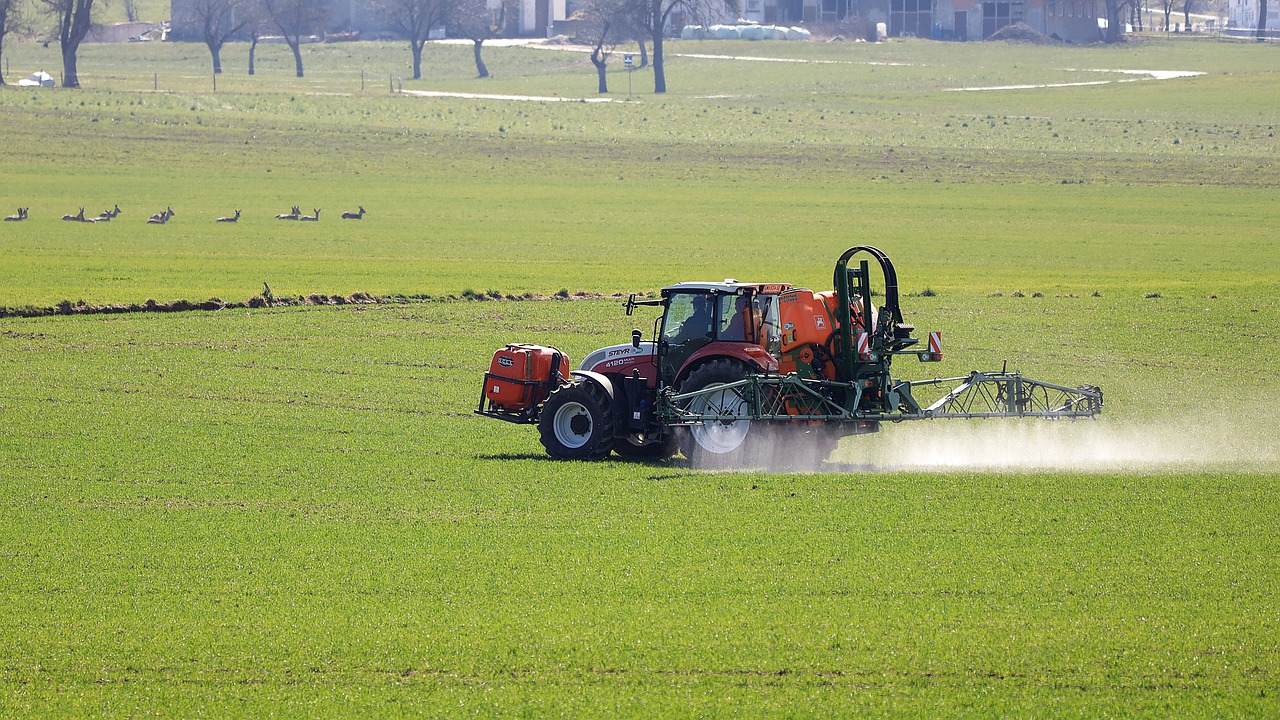 Blanket spray by tractor